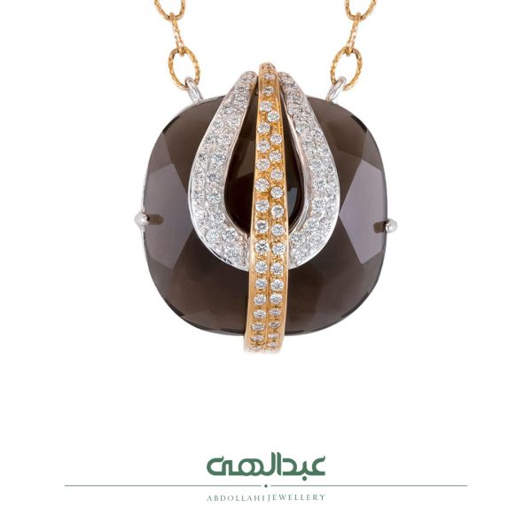 آویز جواهر اسموکی کوآرتز کد 5686