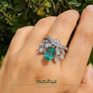 Jewelry ring, diamond ring, brilliant ring, emerald ring, tear jewelry ring Jewelry ring code B1572