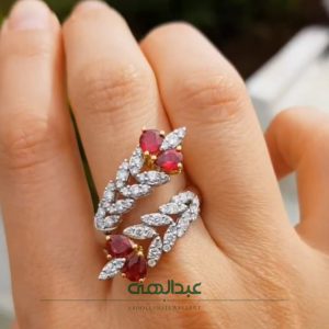 انگشتر جواهر انگشتر الماس انگشتر برلیان انگشتر جواهر اشک انگشتر یاقوت سرخ | انگشتر جواهر کد B5672