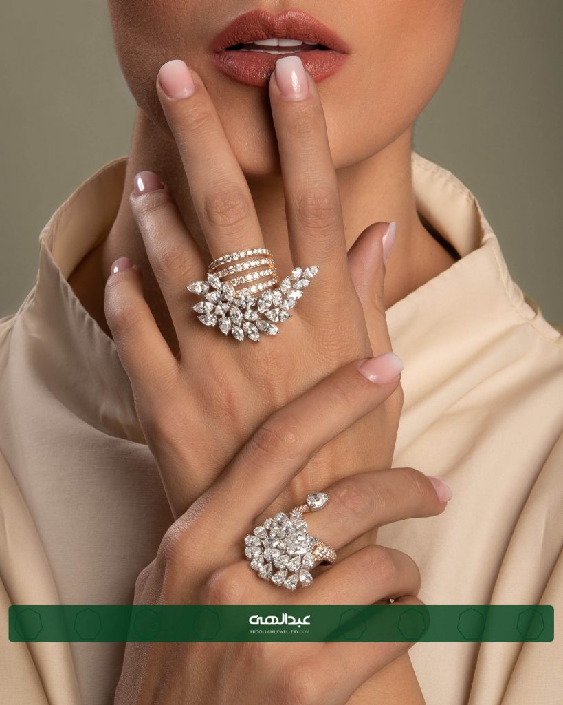 انگشتر جواهر اشک زنانه | جواهری عبدالهی