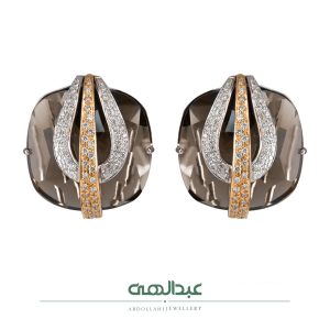 گوشواره جواهر اسموکی کوآرتز کد 5687