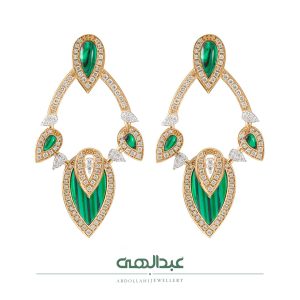 گوشواره جواهر مالاکیت کد B3946