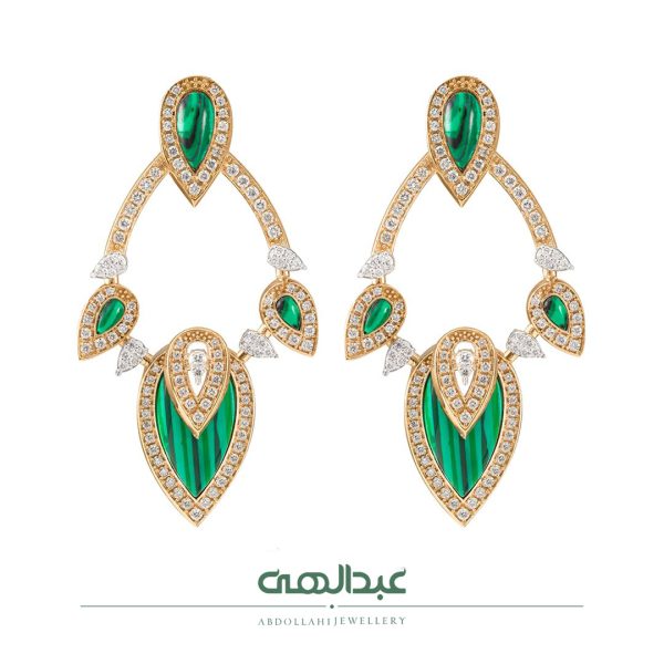 گوشواره جواهر مالاکیت کد B3946