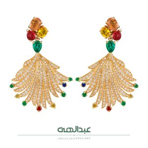 گوشواره جواهر کد B2832 | جواهری عبدالهی