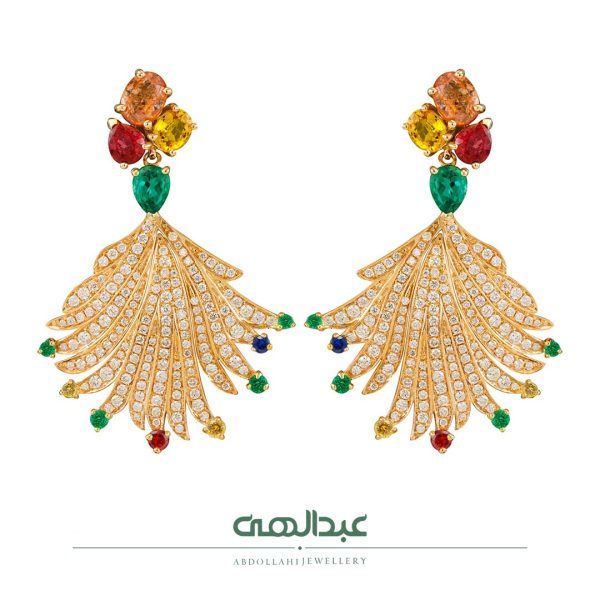گوشواره جواهر کد B2832 | جواهری عبدالهی