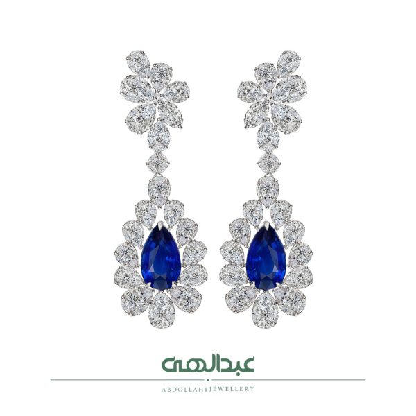 گوشواره جواهر کد B7184 | جواهری عبدالهی