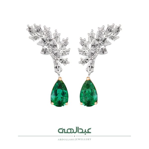 گوشواره جواهر کد B7156 | جواهری عبدالهی